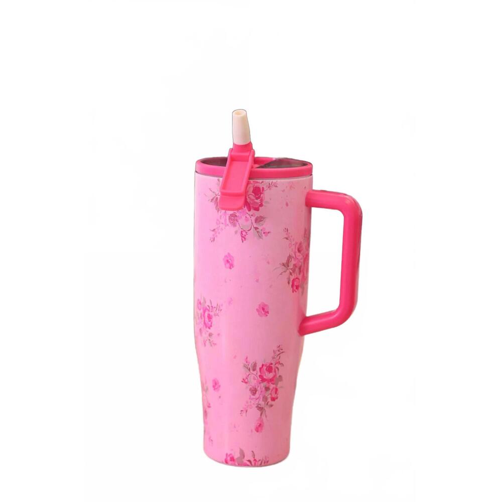 NEW JESS LEA blushing blooms sleek tumbler in pink